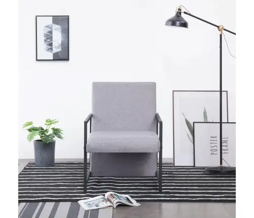 Atpūtas Krēsls, Gaiši Pelēks Audums Vidaxl