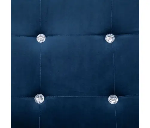 Divvietīgs Dīvāns Ar Roku Balstiem, Hroms, Zils Samts Vidaxl