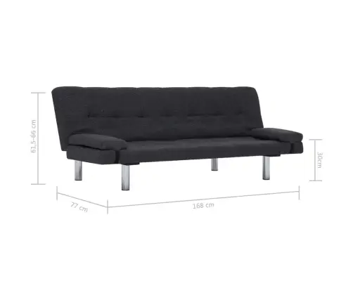 Diivanvoodi Kahe Padjaga, Tumehall, Polüester