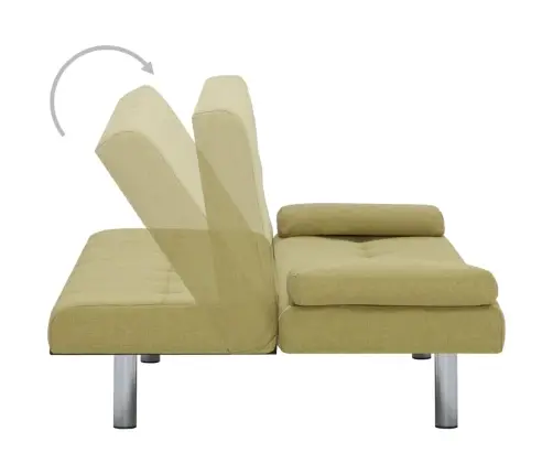 Izvelkams Dīvāns Ar 2 Spilveniem, Zaļš Poliesters Vidaxl