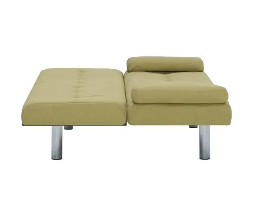 Izvelkams Dīvāns Ar 2 Spilveniem, Zaļš Poliesters Vidaxl