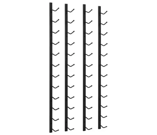 Seinale Kinnitatavad Veiniriiulid 12 Pudelile, 2 Tk, Must Raud