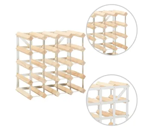 Vīna Pudeļu Statīvs 20 Pudelēm, Priedes Masīvkoks Vidaxl