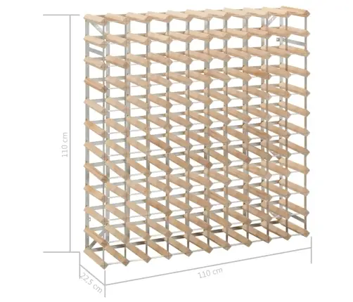 Vīna Pudeļu Statīvs 120 Pudelēm, Priedes Masīvkoks Vidaxl