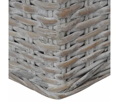 Divvietīgs Dīvāns Ar Matračiem, Pelēka Dabīgā Rotangpalma Vidaxl