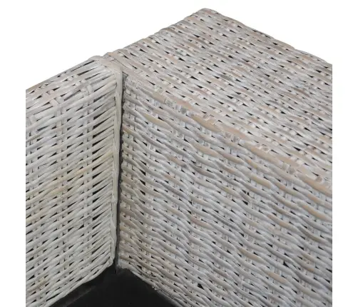 Trīsvietīgs Dīvāns Ar Matračiem, Pelēka Dabīgā Rotangpalma Vidaxl