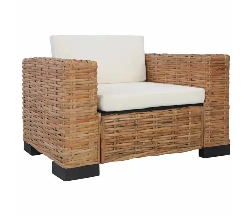 Atpūtas Krēsls Ar Matračiem, Dabīga Rotangpalma Vidaxl