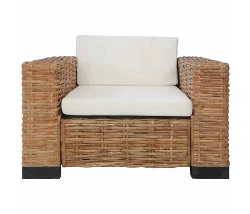 Atpūtas Krēsls Ar Matračiem, Dabīga Rotangpalma Vidaxl