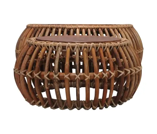 Kafijas Galdiņi, 2 Gab., Dabīga Rotanpalma Vidaxl