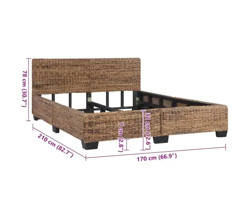 Lovos Rėmas, 160X200cm Natūralus Ratanas