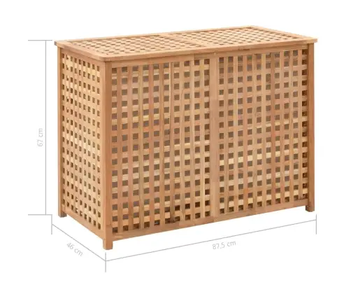 Veļas Kaste, 87,5X46X67 Cm, Valriekstu Masīvkoks Vidaxl