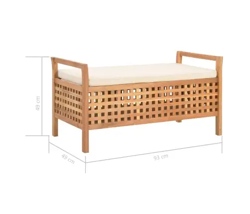 Uzglabāšanas Sols, 93X49X49 Cm, Valriekstu Masīvkoks Vidaxl