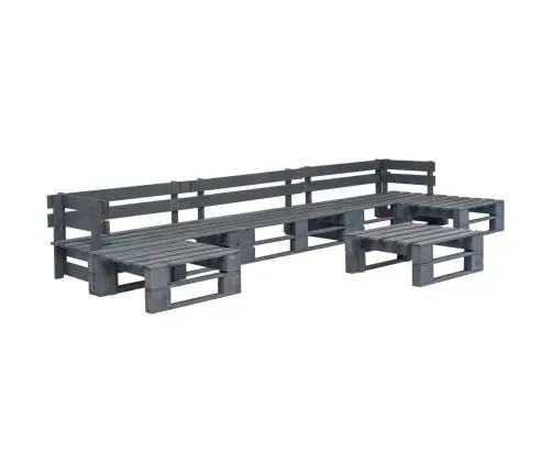 6-Daļīgs Dārza Atpūtas Mēbeļu Komplekts, Pelēks Koks Vidaxl