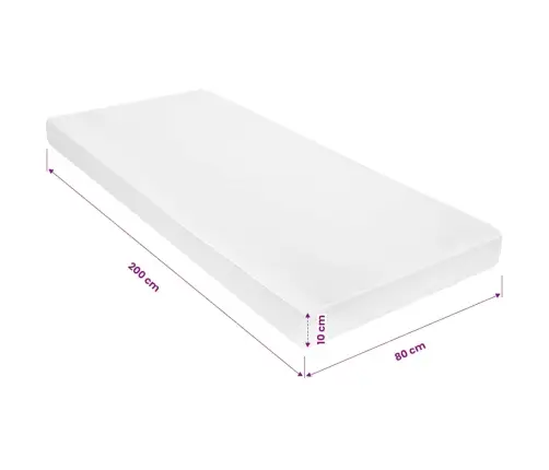 Matracis Ar 7 Zonām, 80X200 Cm, Pu Putas, 10 Cm, H2,H3 Vidaxl