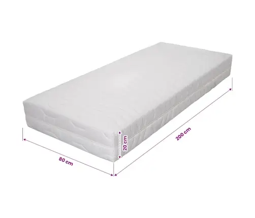 Matracis Ar 7 Zonām, 80X200 Cm, Atsperu Spoles, 20 Cm, H2  Vidaxl