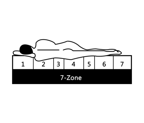 Matracis Ar 7 Zonām, 80X200 Cm, Atsperu Spoles, 20 Cm, H3  Vidaxl