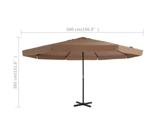 Dārza Saulessargs Ar Pamatni, Pārnēsājams, Pelēkbrūns Vidaxl