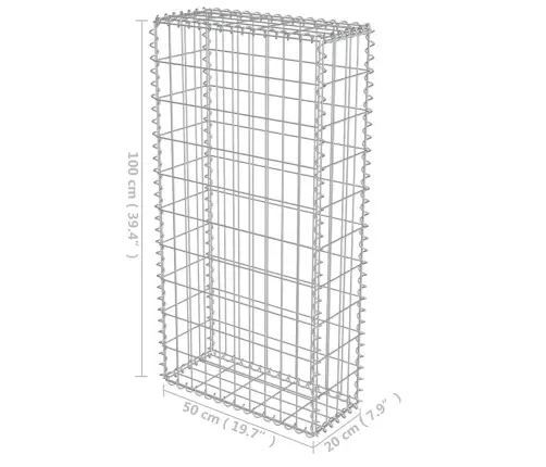 Gabions Ar Vāku, Cinkots Tērauds, 50X20X100 Cm Vidaxl