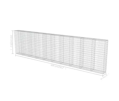 Gabions Ar Vāku, Cinkots Tērauds, 600X30X150 Cm Vidaxl