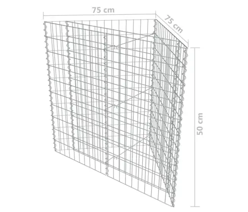 Gabions, Augstā Puķu Kaste, Cinkots Tērauds, 75X75X50 Cm Vidaxl