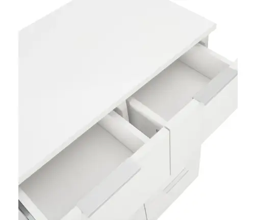 Puhvetkapp Kõrgläikega Valge, 60X35X80 cm Tehispuit