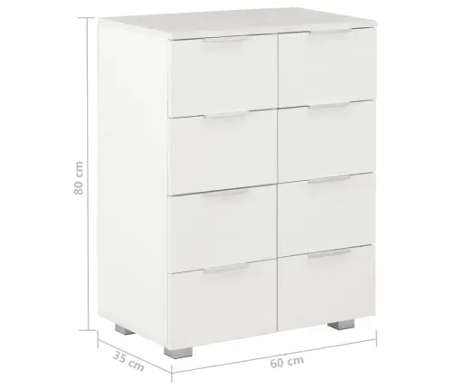 Puhvetkapp Kõrgläikega Valge, 60X35X80 cm Tehispuit