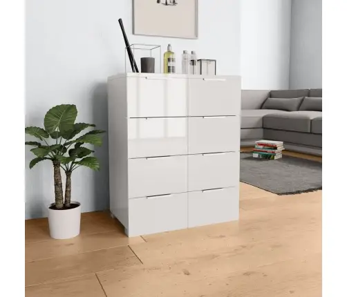 Puhvetkapp Kõrgläikega Valge, 60X35X80 cm Tehispuit