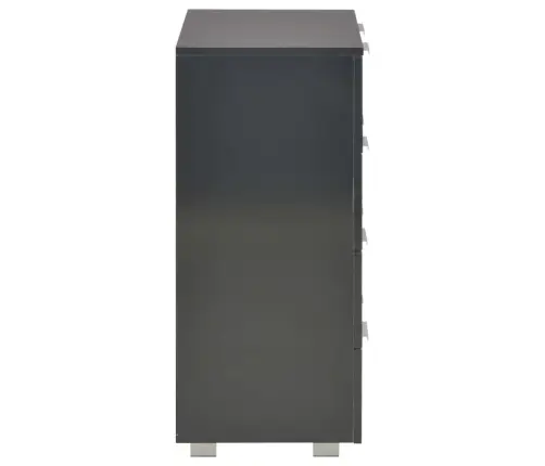 Puhvetkapp Kõrgläikega Must, 60X35X80 cm Tehispuit