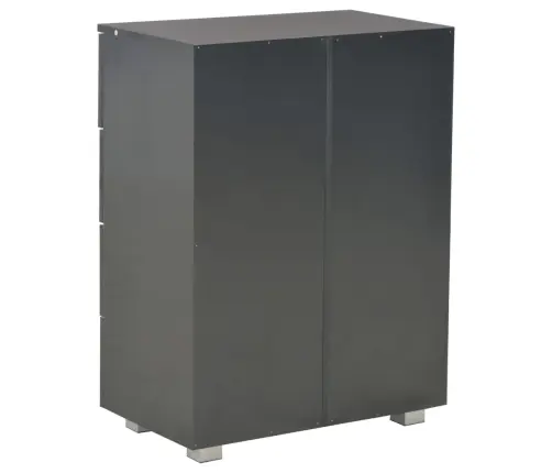 Puhvetkapp Kõrgläikega Must, 60X35X80 cm Tehispuit