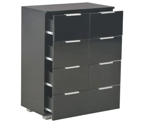 Puhvetkapp Kõrgläikega Must, 60X35X80 cm Tehispuit