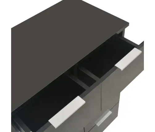 Puhvetkapp Kõrgläikega Must, 60X35X80 cm Tehispuit