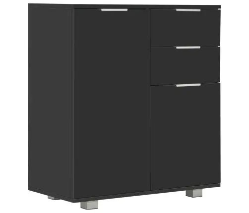 Puhvetkapp Kõrgläikega Must, 71X35X80 cm Tehispuit