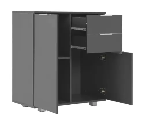 Puhvetkapp Kõrgläikega Hall, 71X35X80 cm Tehispuit