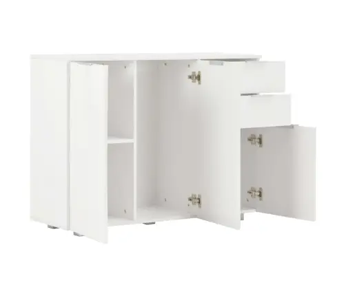 Kumode, 107X35X80,5 Cm, Spīdīgi Balta Vidaxl