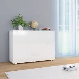Kumode, 107X35X80,5 Cm, Spīdīgi Balta Vidaxl