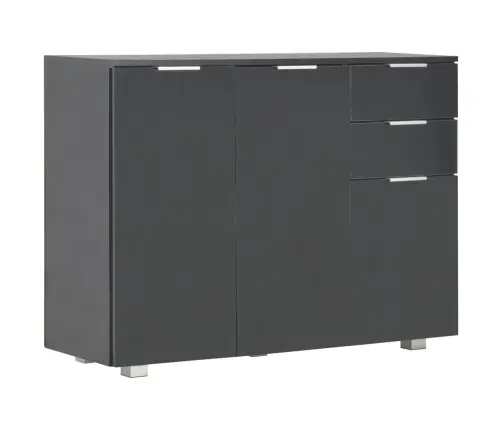 Puhvetkapp, Kõrgläikega Must, 107X35X80,5 Cm