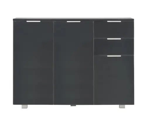 Puhvetkapp, Kõrgläikega Must, 107X35X80,5 Cm