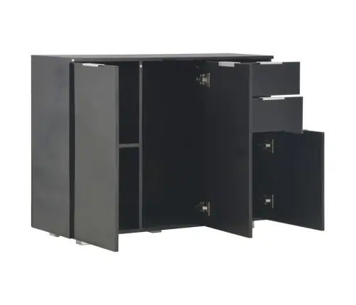 Puhvetkapp, Kõrgläikega Must, 107X35X80,5 Cm