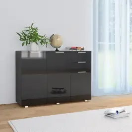Šoninė Spintelė, Juodos Spalvos, 107X35X80,5cm Labai Blizgi