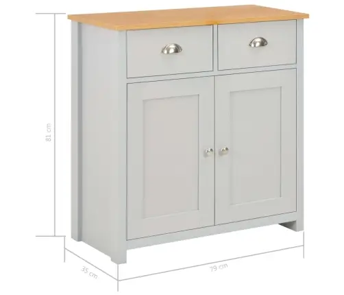 Kumode, 79X35X81 Cm, Pelēka Vidaxl