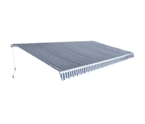 Salokāma Markīze, Manuāli Regulējama, 600 Cm, Zila/Balta Vidaxl