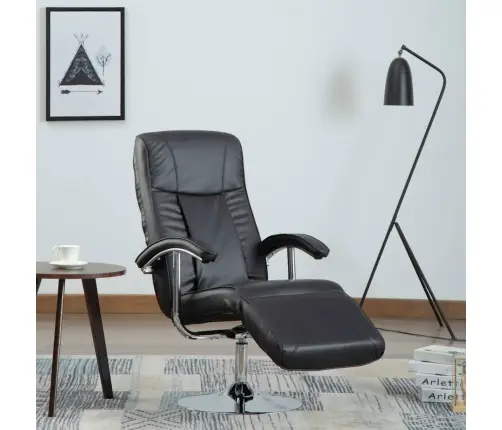 Atpūtas Krēsls, Melna Mākslīgā Āda Vidaxl