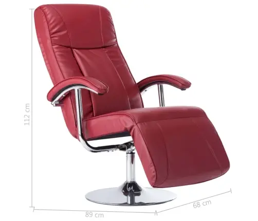 Atpūtas Krēsls, Vīnsarkana Mākslīgā Āda Vidaxl Atpūtas Krēsls, Vīnsarkana Mākslīgā Āda Vidaxl
