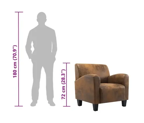 Diivanitool, Pruun, 70 X 69 X 72 cm Kunstnahk