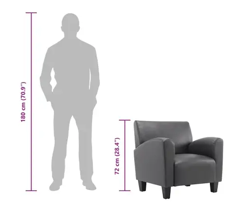 Atpūtas Krēsls, Pelēka Mākslīgā Āda Vidaxl