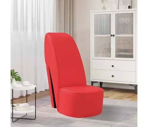 Kõrge Kontsa Kujuga Tool, Punane, Kunstnahk