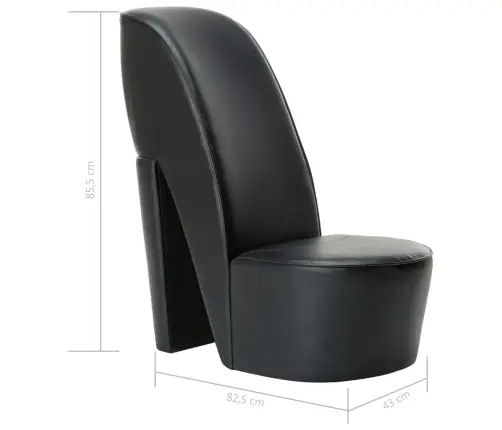 Krēsls, Augstpapēžu Kurpes Dizains, Melna Mākslīgā Āda Vidaxl
