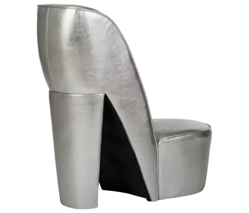 Aukštakulnio Formos Kėdė, Sidabrinės Spalvos, Dirbtinė Oda
