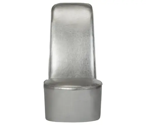 Aukštakulnio Formos Kėdė, Sidabrinės Spalvos, Dirbtinė Oda