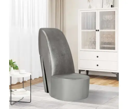 Krēsls, Augstpapēžu Kurpes Dizains, Sudraba Mākslīgā Āda Vidaxl